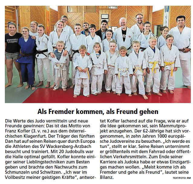 Als Fremder kommen als Freund gehen